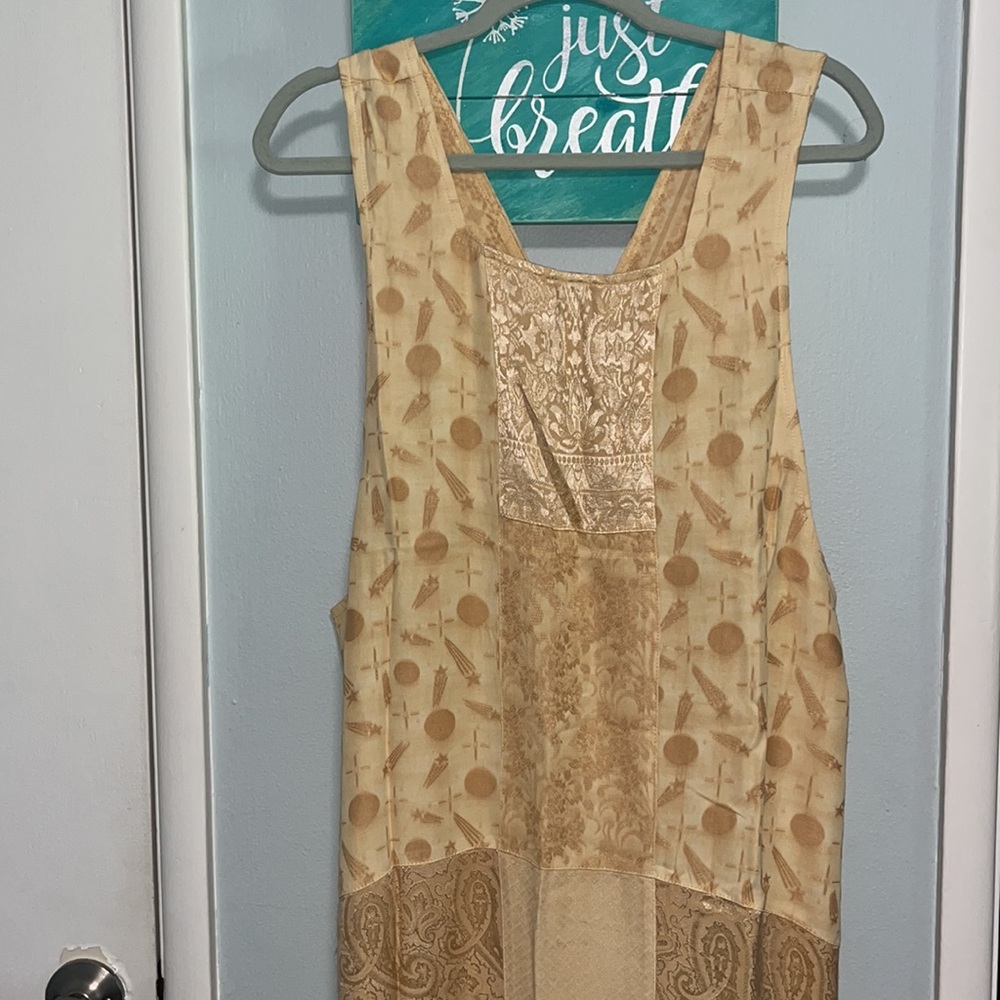 Citron Cream and Tan Maxi Dress
